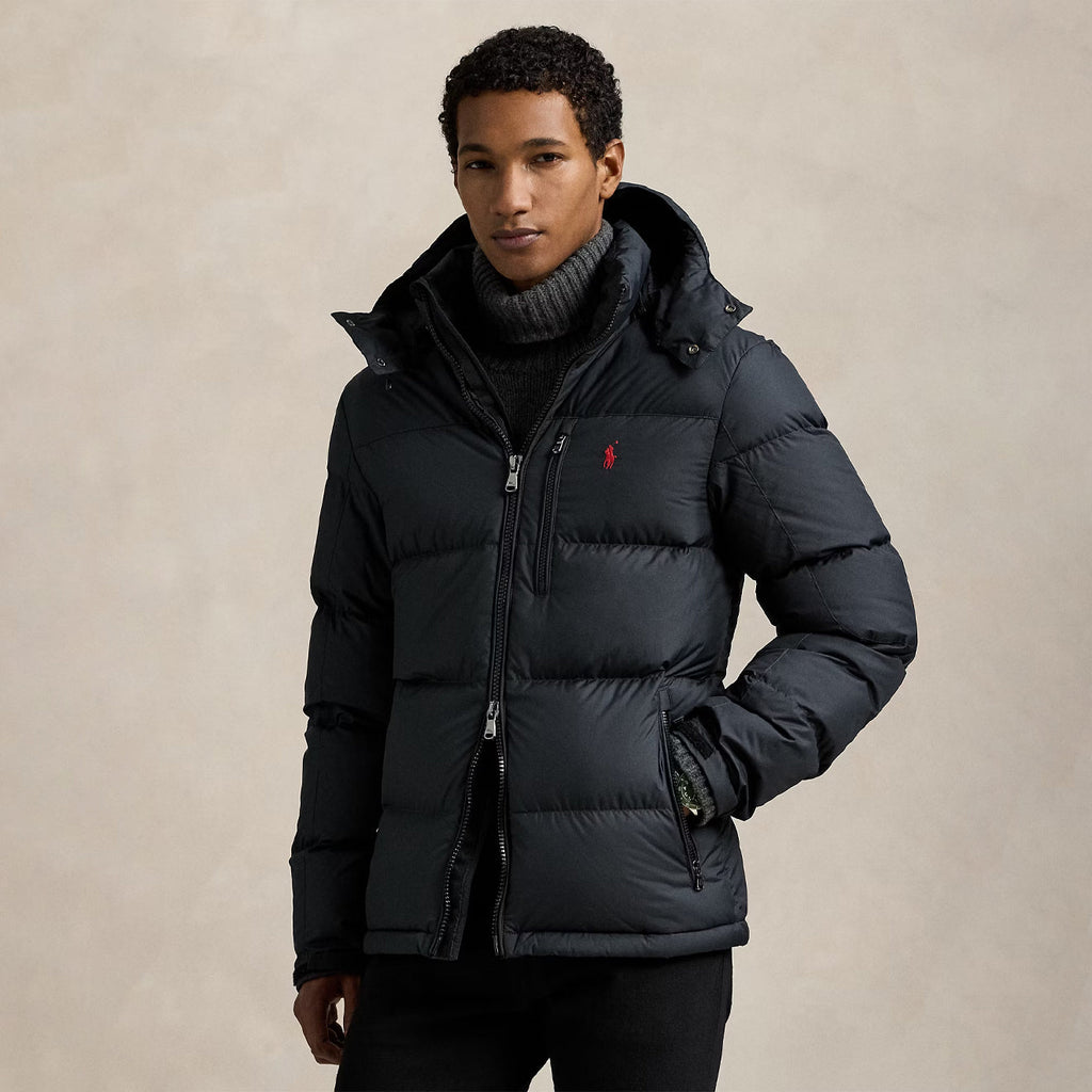 Elegant Polo RL Down Jacket in Classic Black by Gorham